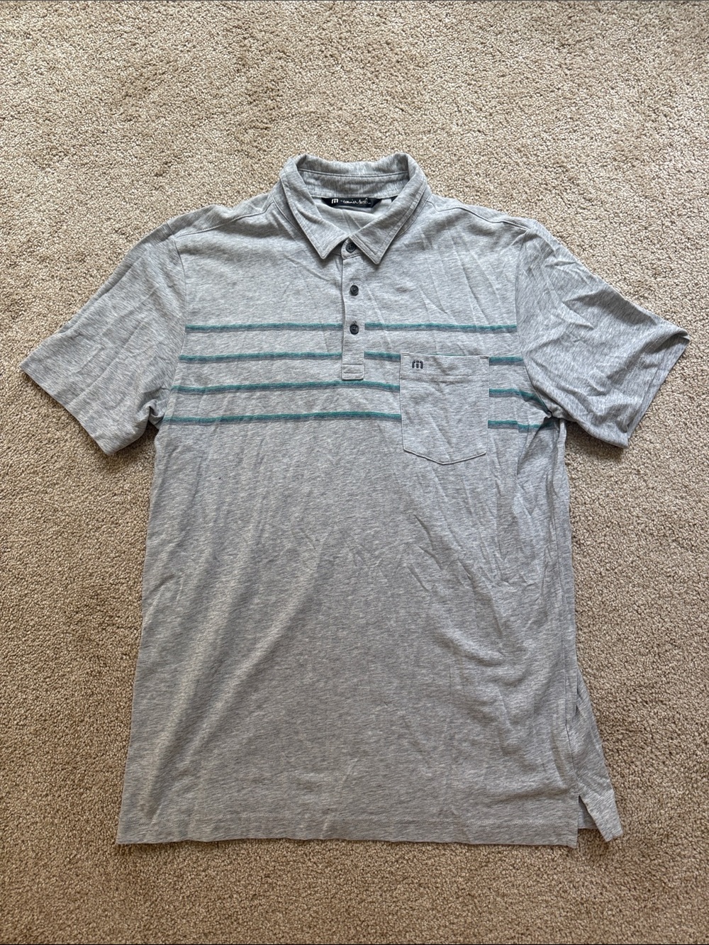 Travis Mathew Grey Golf Shirt Size L
